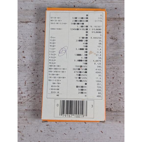 Casio HS-8B Solar Electronic Calculator - Beige - w Box - Vintage - Picture 7 of 9